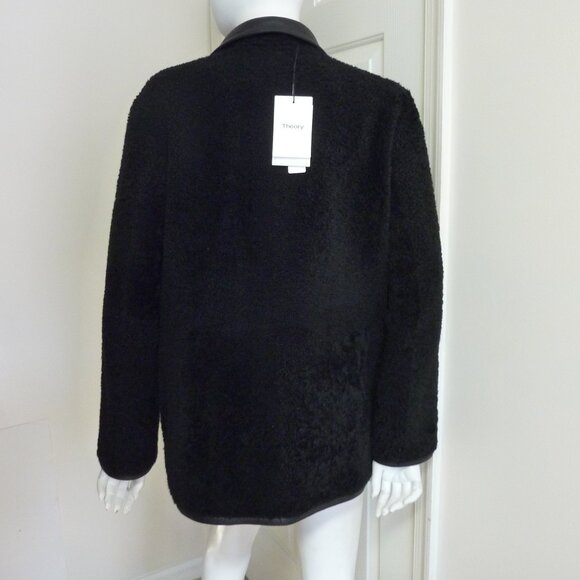 THEORY Reversible Double-Breasted Shearling Lambskin Jacket - Picture 13 of 14